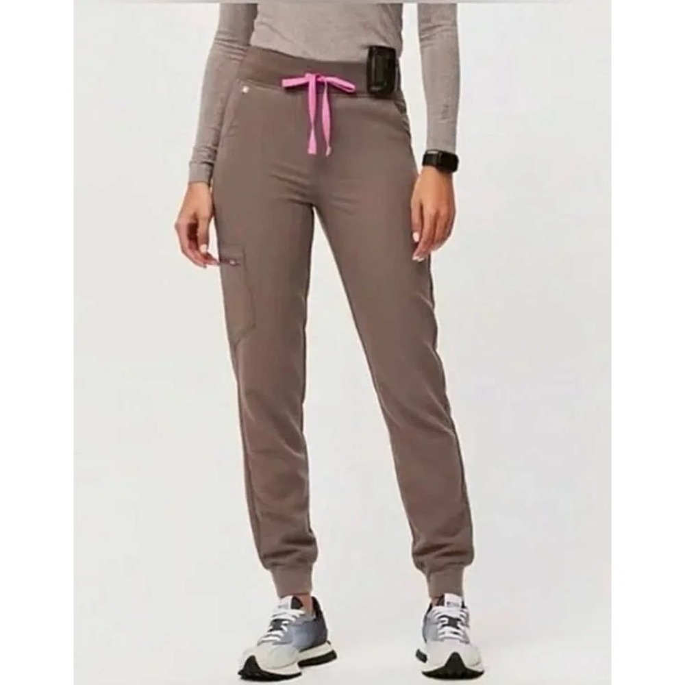 FIGS Zamora 2.0 Jogger Scrub Pants 4XLT Taupe‎ Brown Pink Drawstring Tall